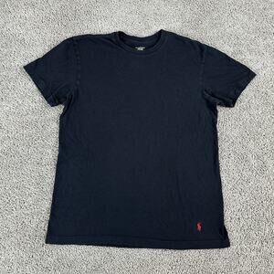 Polo Ralph Lauren Shirt Mens Medium Black Red Pony Short Sleeve Cotton Casual